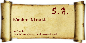 Sándor Ninett névjegykártya